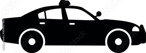 Police car silhouette law enforcement vehicle
