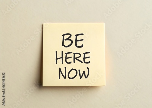be here now message on square neutral paper