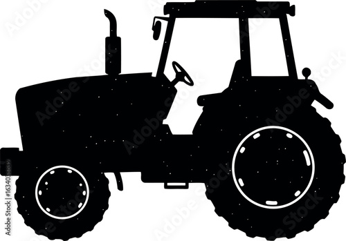 Silhouette tractor agricultural machine farm equipment