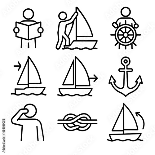 Sailing Icons Set