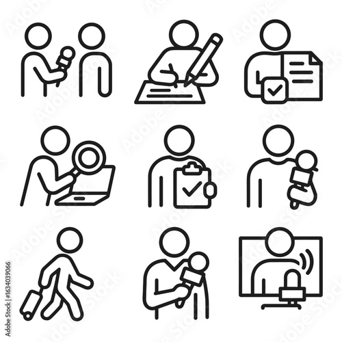 Journalist Icons Grid