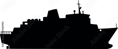 Ferry silhouette maritime travel sea voyage