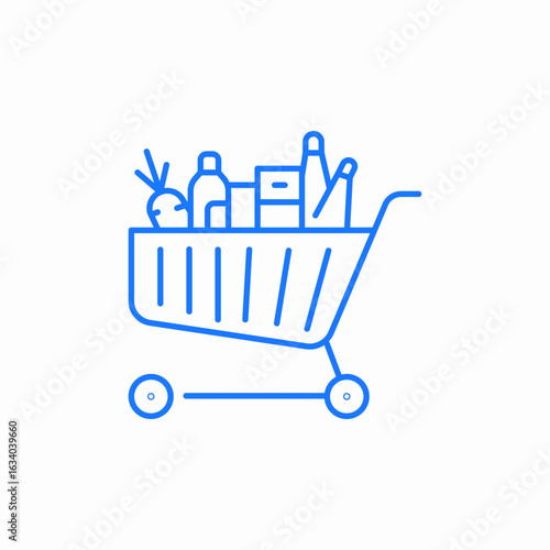 groceries cart icon sign vector