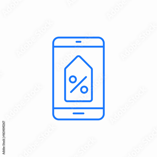 mobile discount icon sign vector
