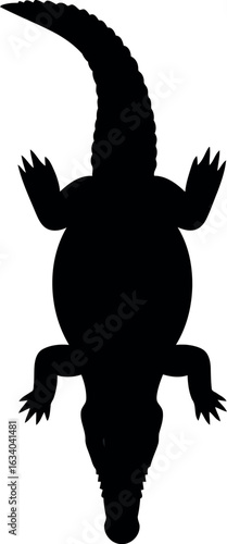 Black alligator silhouette top view