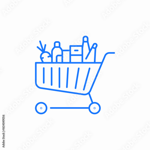 groceries cart icon sign vector