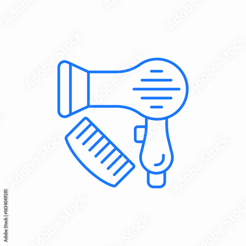 hair brush hairdryer icon sign vector
