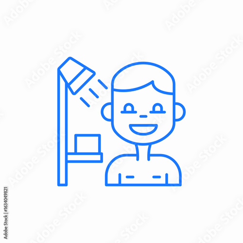 kid taking shower icon sign vector