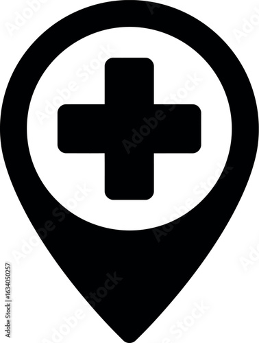 Medical location pin icon