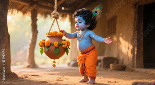 Obraz na plátně The Many Forms of Lord Krishna: A Divine Art Collection,Janmashtami Special: A G
