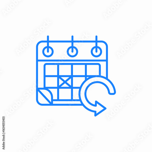 calendar repeating or cyclical event icon sign vector