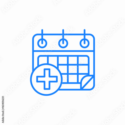 calendar with event addition icon sign vector