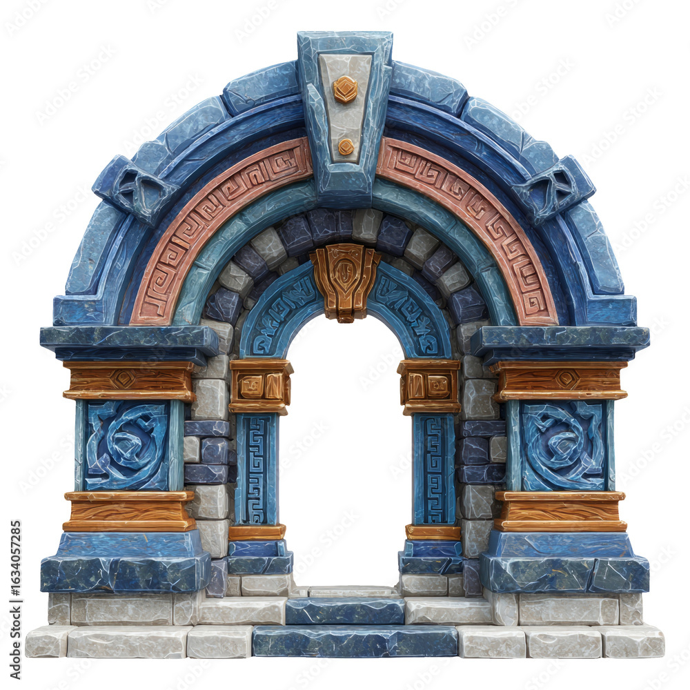 Obraz premium Detailed Stone Archway with Intricate Design on Transparent Background