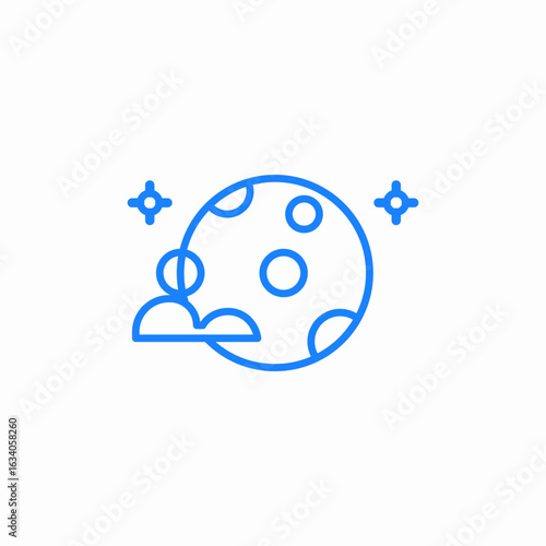 cloud with two stars icon sign vector