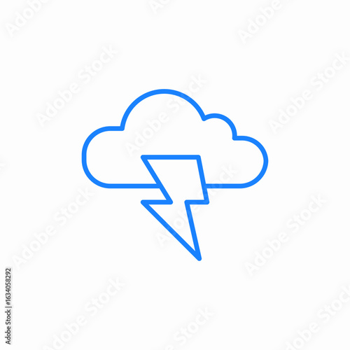 cloud with thunderstorm or lightning icon sign vector