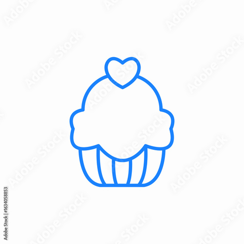 cupcake with cream or glaze icon sign vector