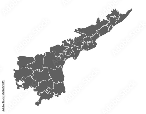 Andhra pradesh map with all district map lines