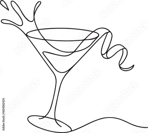 A vibrant vector illustration of a cold martini cocktail glass with olives, perfect for a bar or party design