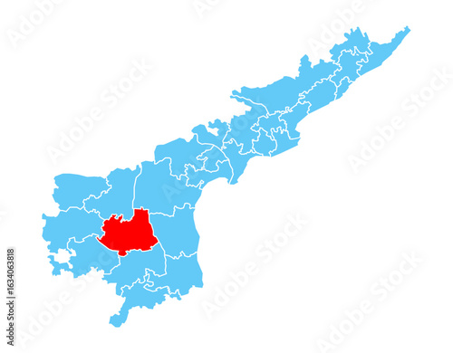 YSR Kadapa dist highlighted on Andhra pradesh map