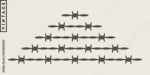 Vintage style barbed wire silhouette