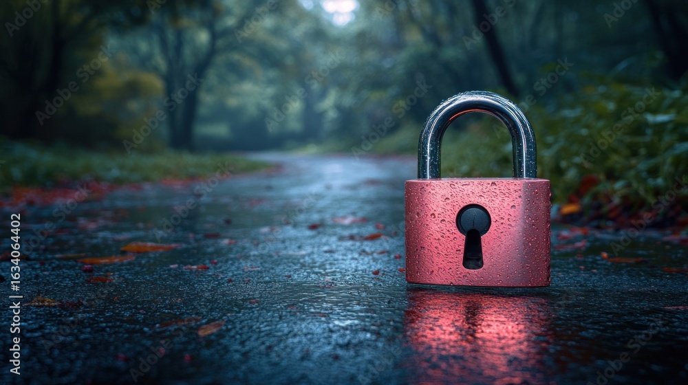 Fototapeta premium Secure path in a misty forest