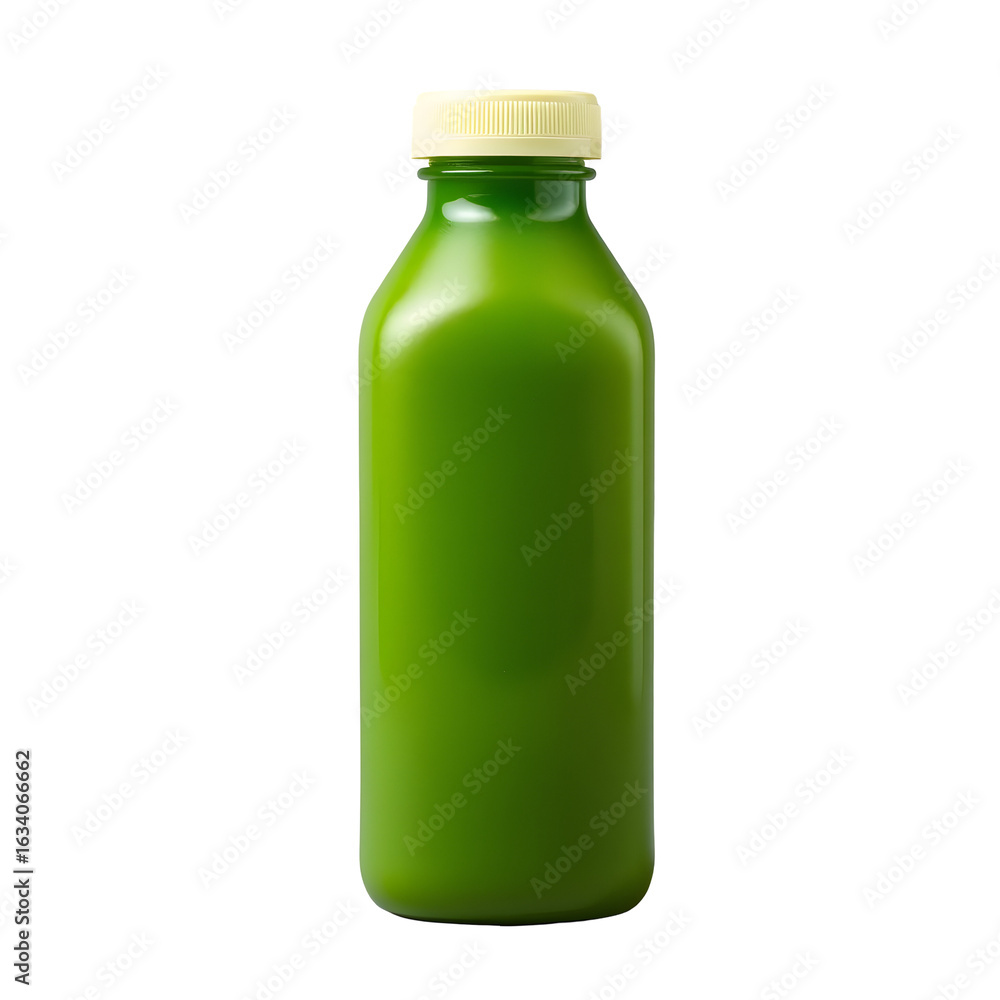 Green Juice Bottle with Yellow Cap Green Juice Bottle with Yellow Cap