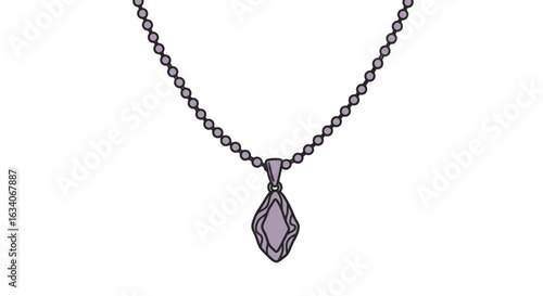Wallpaper Mural vektor flat design solid color drawing of a necklace with a pendant hand drawn linear illustration of a jewelry isolated jewelry accessories
 Torontodigital.ca