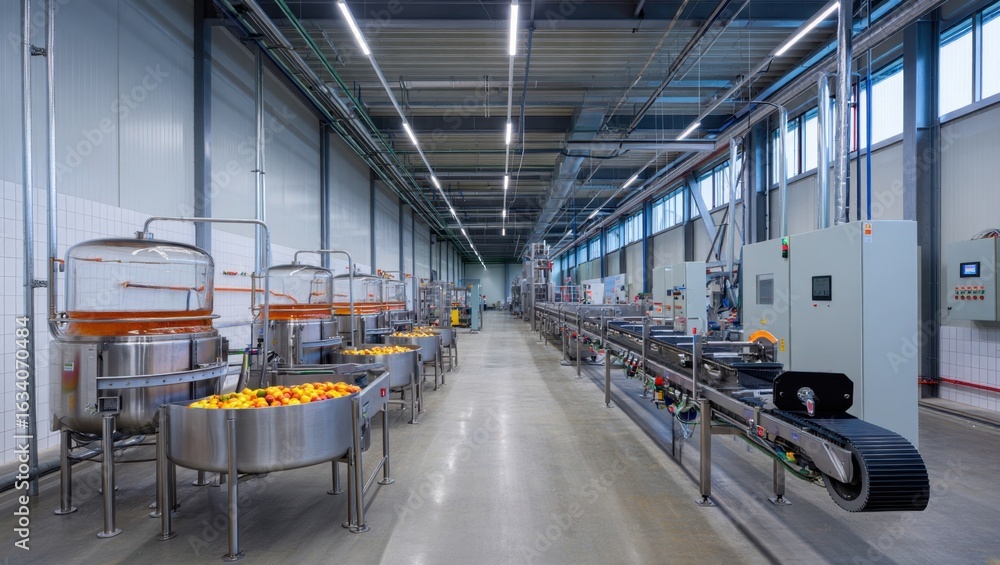 Fototapeta premium Modern Fruit Processing Facility with Equipment