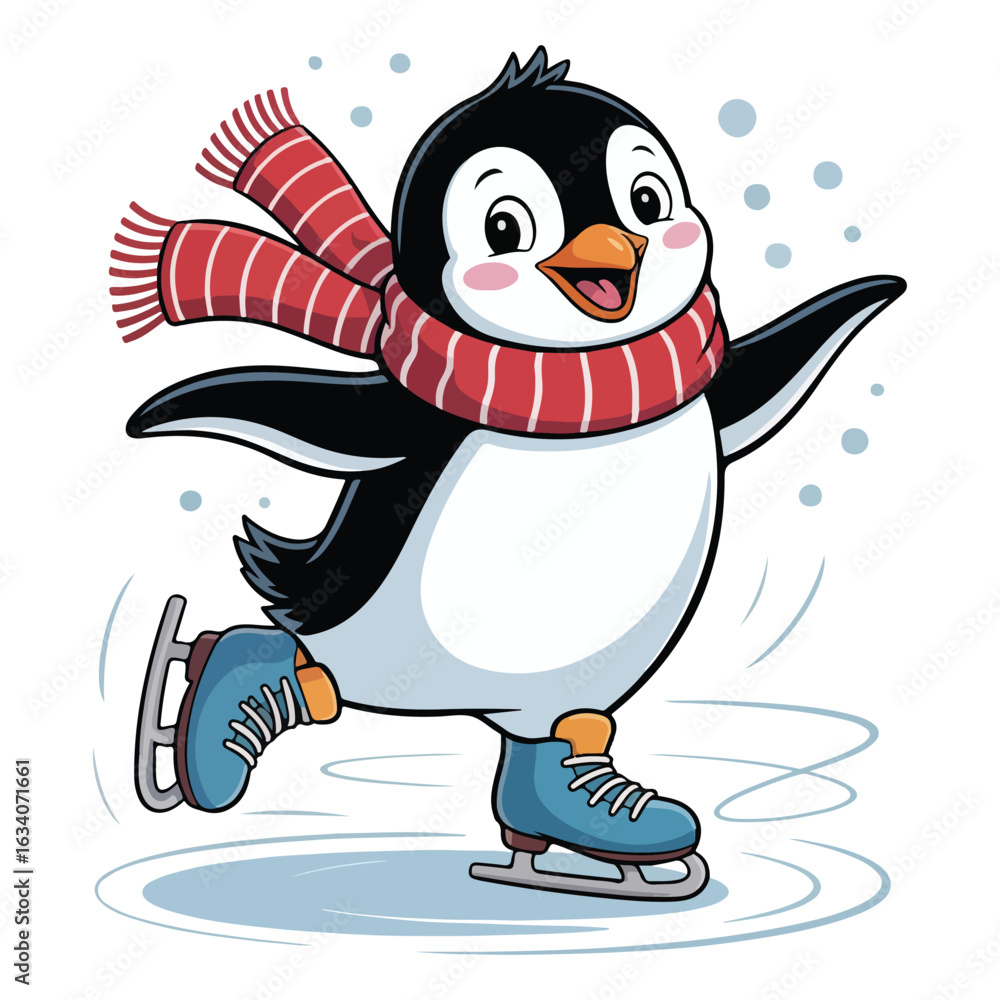 Obraz premium A funny cartoon Penguin vector illustration 