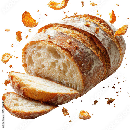 Delicious artisan bread isolated on transparent background