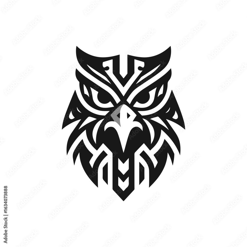 Fototapeta premium an eagle tribal mask, angular and majestic