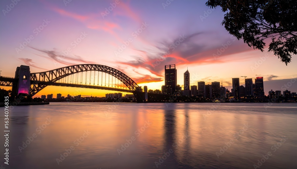 Naklejka premium Sydney Harbour Bridge at Sunset