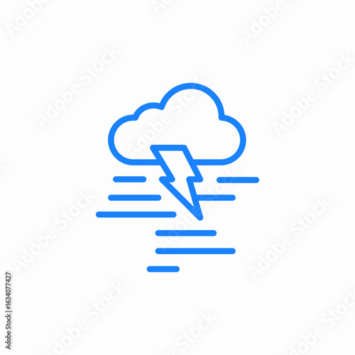 thunderstorm wheather icon sign vector