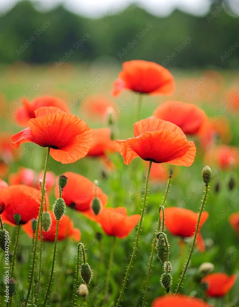 Fototapeta premium Vibrant poppy field