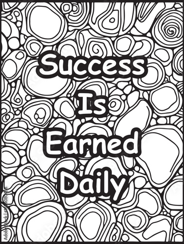 Motivational quote coloring page: Mosaic pattern background: Inspirational words to color 