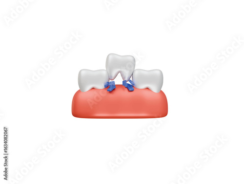 tooth fell out icon 3d illustration render