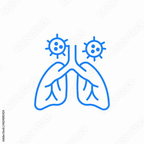 infected lungs icon sign vector