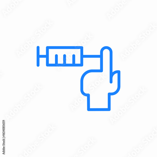 injection hand icon sign vector