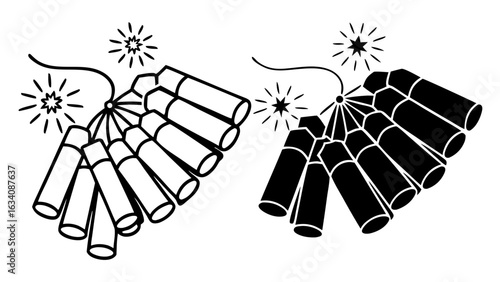 Crackers Box Icons in Outline and Solid Black Vector Style