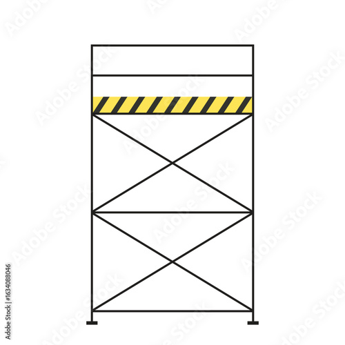 Scaffolding. Vector flat design aluminum prefabricated scaffolding isolated illustration white background.