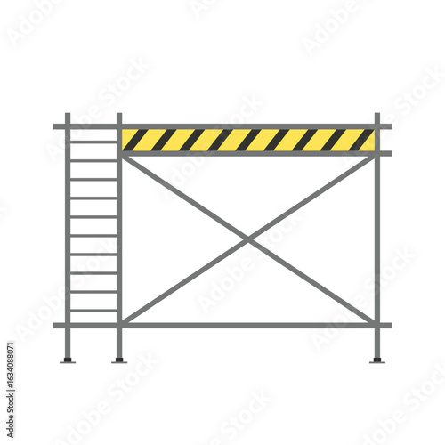 Scaffolding. Vector flat design aluminum prefabricated scaffolding isolated illustration white background.