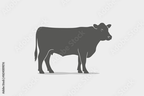 Silhouette of a female cow. Farm animal. Vector illustration.