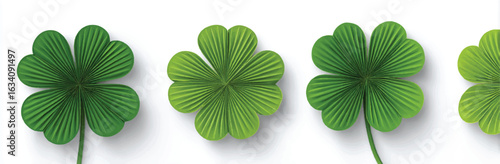 Four leaf clover arrangement symbolizing good luck and fortune perfect for Saint Patricks Day and Irish themed celebrations