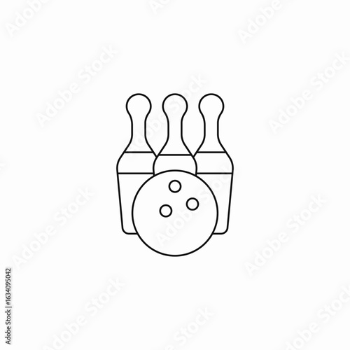 bowling pins ball icon sign vector