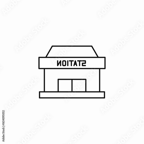 building train station icon sign vector
