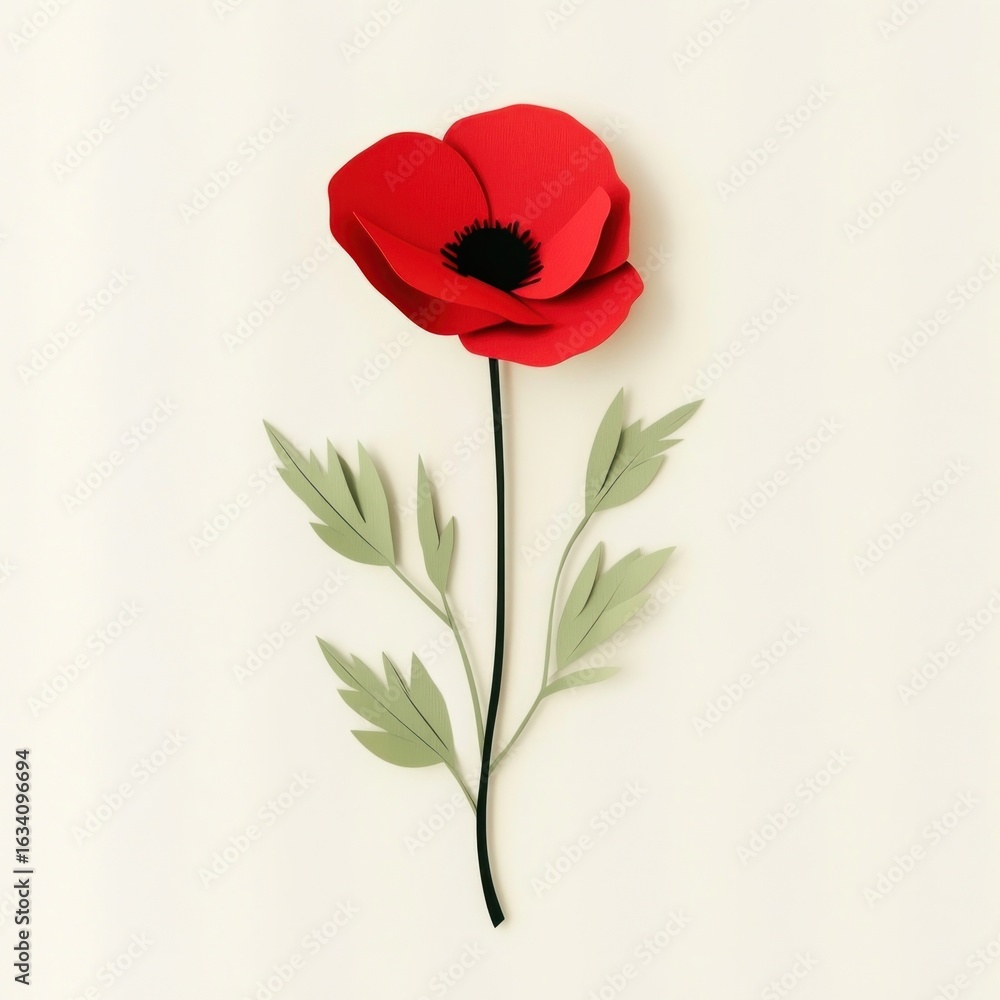 Obraz premium Poppy flower paper handcrafted decorative.