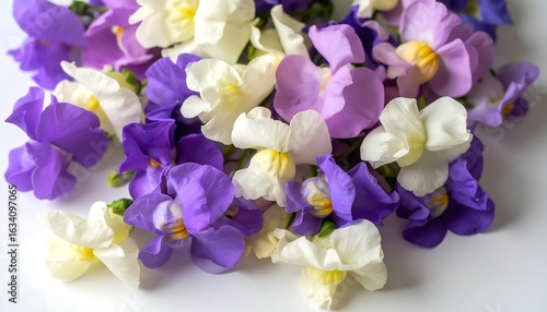 Delicate cascade of mixed blossoms creating a peaceful and visually pleasing image