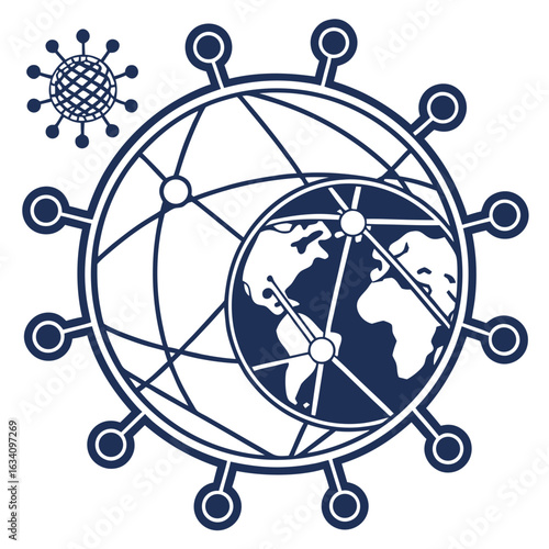 Global network connection illustration isolated on white background for technology