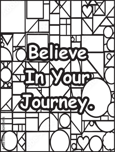 Motivational quote coloring page: Positive quote for success: Mosaic pattern