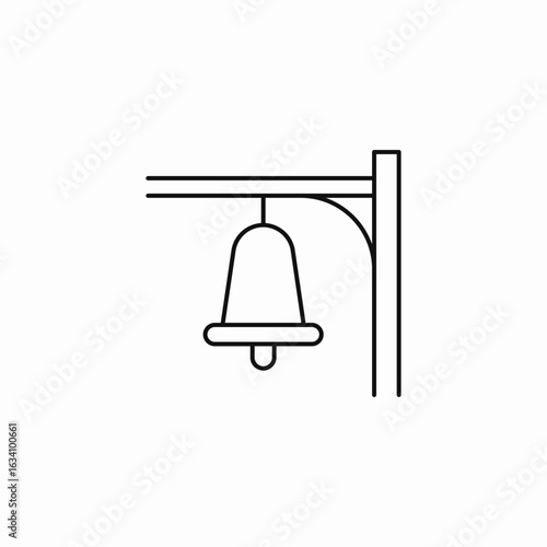 railway crossing bell icon sign vector